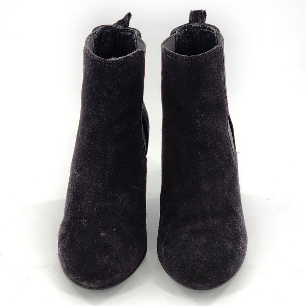LANVIN Suede Wedge Ankle Booties Black - Picture 5 of 12